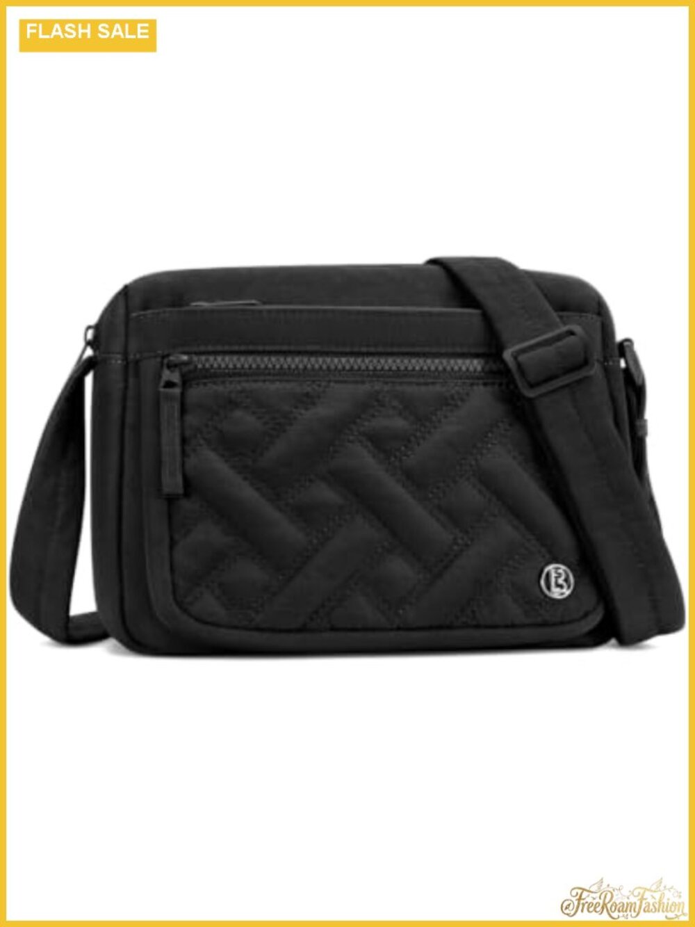 Quilted Nylon Puffer Crossbody Bag Lightweight Multi-Pocket Adjustable Strap